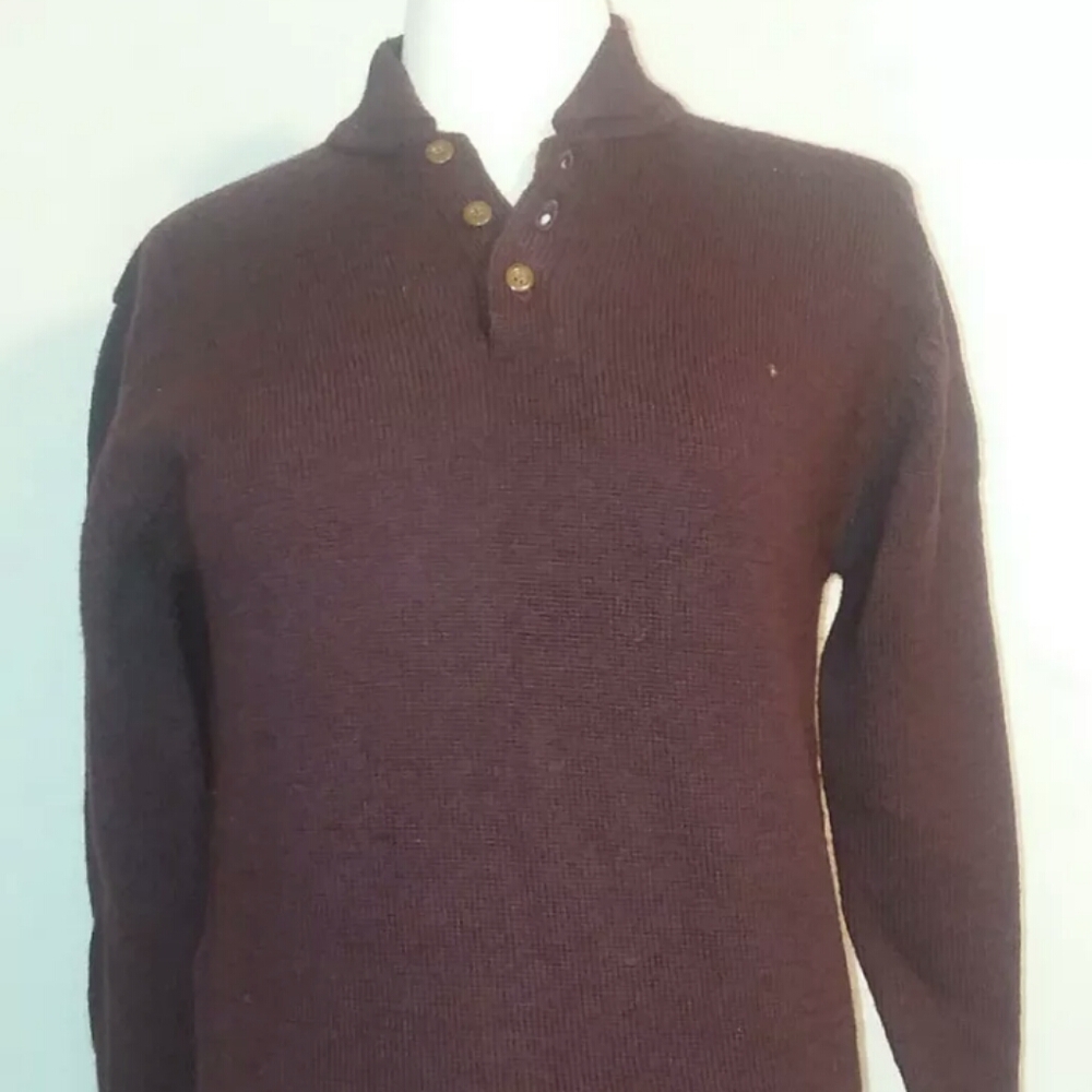 Cellini Collection Womens Wool Burgundy Sweater Substantial Dark Macadam…